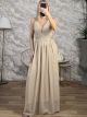 Muslin Pleated Maxi Dress-668/Beige