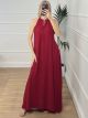Golden Detail Maxi Dress/Red