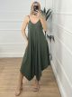 Viscose Asymmetrical Jumpsuit/Khaki