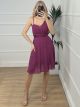 Muslin Roses Midi Dress/Magenta