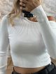 Choker Knitted Crop Top/White