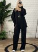 Knitted Lurex Necklace Set/Black