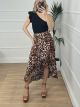 Asymmetrical Leopard Skirt/Chocolat