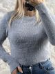 Mohair Round Neck Top-913/Grey