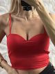 Bust Cups Elastic Crop Top/Red