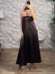 Satin MultiStones Maxi Dress-19552/Light Chocolat