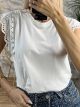 Cotton Kippur Strass Sleeves/White