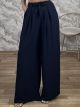 Highwaist Wide Bow Pants/Navy Blue