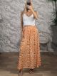 Silk Boho Maxi Skirt-584/Orange