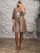 Furry Button Coat-93835/Mocca