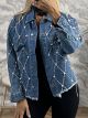 Denim Rhinestones & Pearls Jacket/Blue