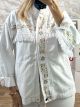 Denim Embroidered Fringe Jacket/White