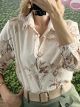 Floral Classic Cotton Shirt/Beige