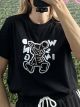 Bear Silver Strass T-Shirt/Black
