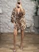 Silk GoldPrint Belt Kimono-5138/N7