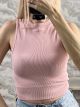CrewNeck Sleeveless Top-213/Pink