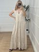Boho Gold Maxi Dress/White