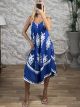 Viscose Short Dress-6220/Blue Royal
