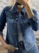 AllOver Strassed Denim Jacket-6997/Blue