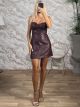 Leather Mini Dress-49590-3/Burgundy