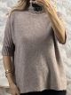 High-Necked Knitted Sweater-8103/Beige