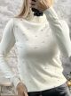 Strass TurtleNeck Top-505/Vanilla