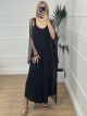 Net Maxi Kimono/Black-Gold