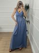 Casual Denim Maxi Dress-2590