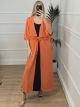Embroidered Maxi Kimono/Orange
