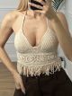 BOHO Fringe Top/Beige