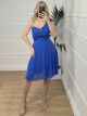 Muslin Roses Midi Dress/Blue Royal