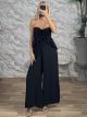 Strapless Ruffle Jumpsuit-51700/Black