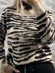 Animal Sweater Zebra-209/Beige