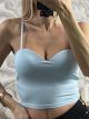 Bust Cups Elastic Crop Top/Ciel