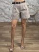 Highwaist Belt Shorts-1558/Beige