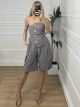 Strapless Long Shorts Set/Grey