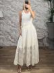 Embossed Floral Maxi Skirt-2919/Vanilla