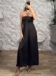 Satin MultiStones Maxi Dress-19552/Dark Chocolat