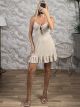 Mono Mini Dress-321628/Beige