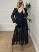Lace Maxi Kimono-4341/Black