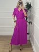Safari Shortsleeves Dress/Magenta