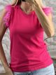 Marabou Feathers Cotton Top-88905/Fux