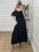 OpenShoulders Ruffle Dress-NEW/Black