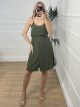 Casual Buttons Dress/Khaki