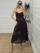 Lace Corset Midi Dress/Chocolat