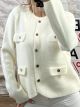 Pockets Buttons Cardigan/Vanilla