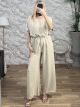 Plus Size RoundNeck Gold Set/Beige