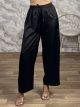 Satin Highwaist Pants-2299/Black