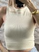 CrewNeck Sleeveless Top-213/Ecru