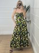 Corset Maxi Dress/Lemons